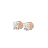 Power Solitaire 3.131 Carat Lab Grown Diamond Stud Earrings