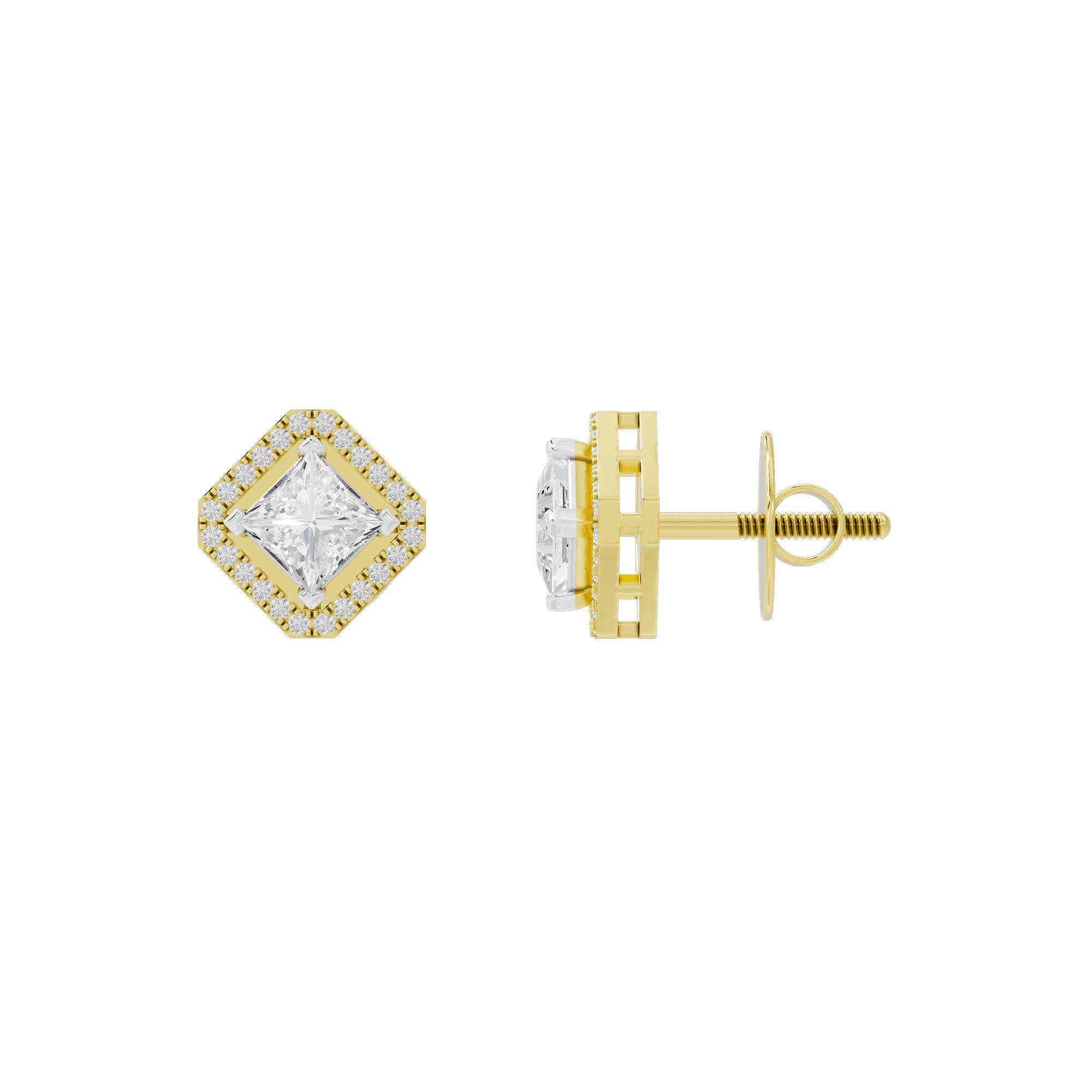 Princess Treament 2.306 Carat Lab Grown Diamond Studs