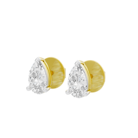 Pear Up Solitaire 2.169 Carat Lab Grown Diamond Studs