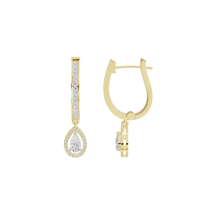 Atelier yellow gold vermeil dangle earrings with pavé and teardrop lab diamonds