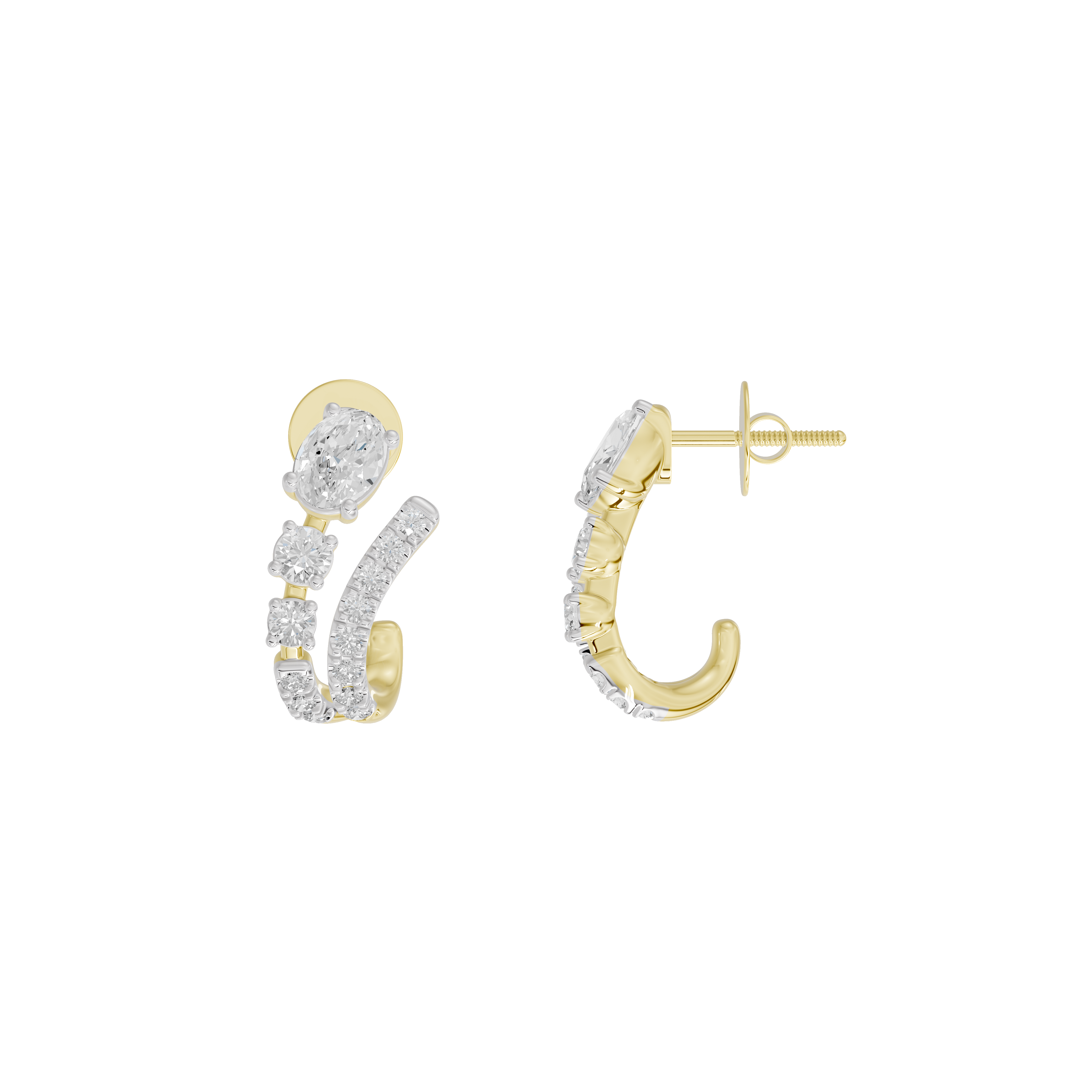 Raya Fluid Ring Lab Diamond Earrings
