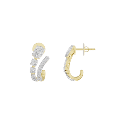 Raya Fluid Ring lab diamond earrings in yellow gold vermeil