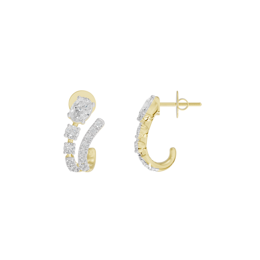 Raya Fluid Ring lab diamond earrings in yellow gold vermeil
