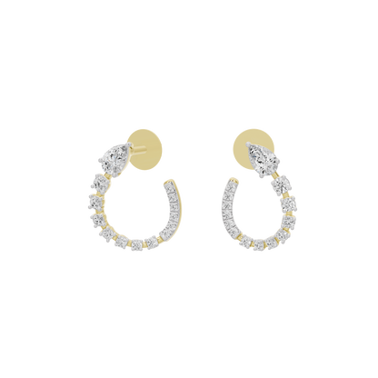 Dahlia lab diamond hoop earrings in yellow gold vermeil