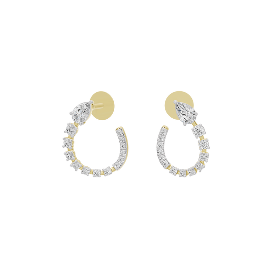 Dahlia lab diamond hoop earrings in yellow gold vermeil