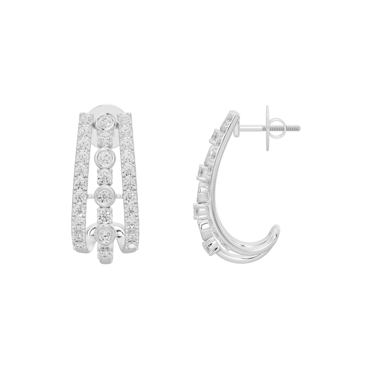 Novi Curved Lab Diamond Earrings