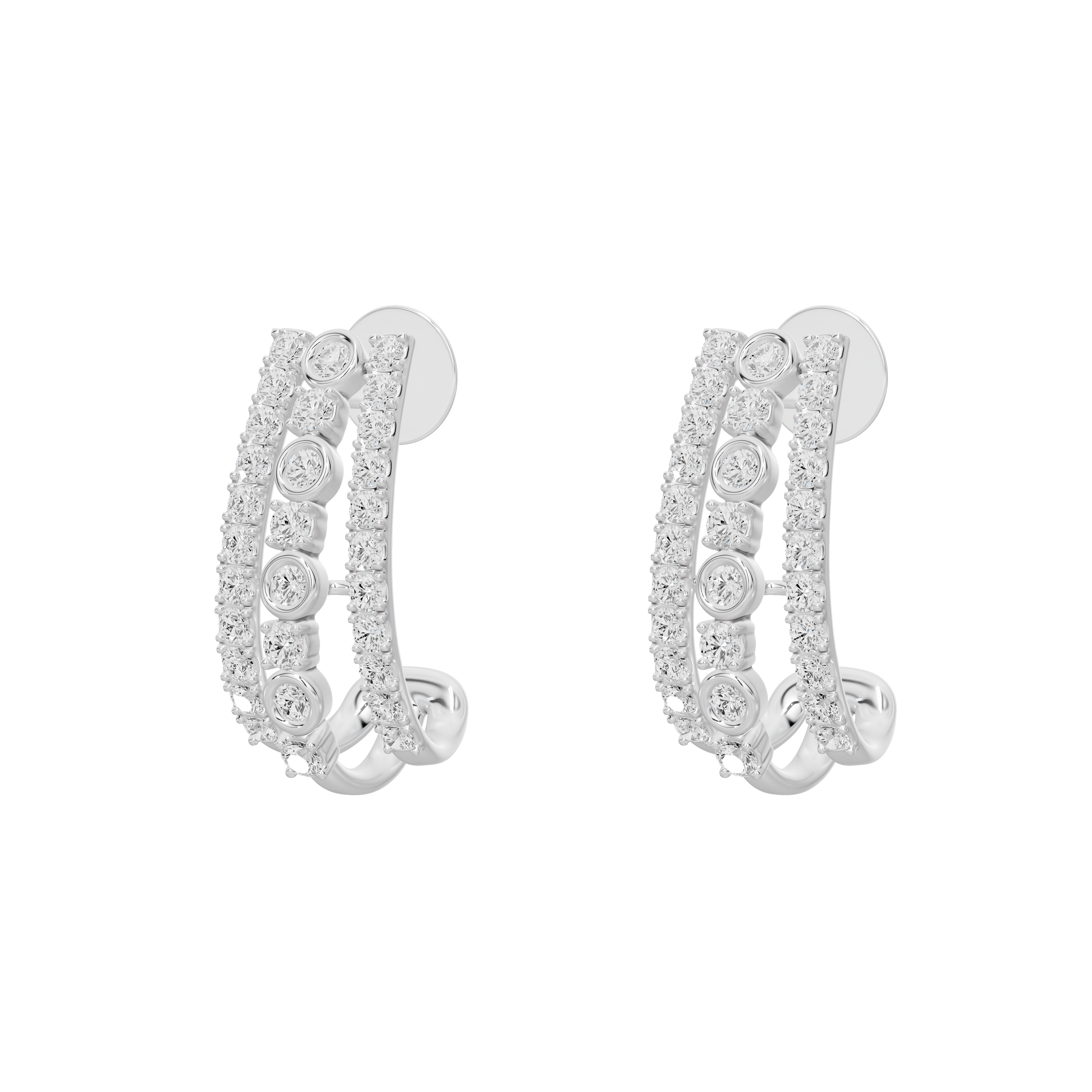 Novi Curved Lab Diamond Earrings