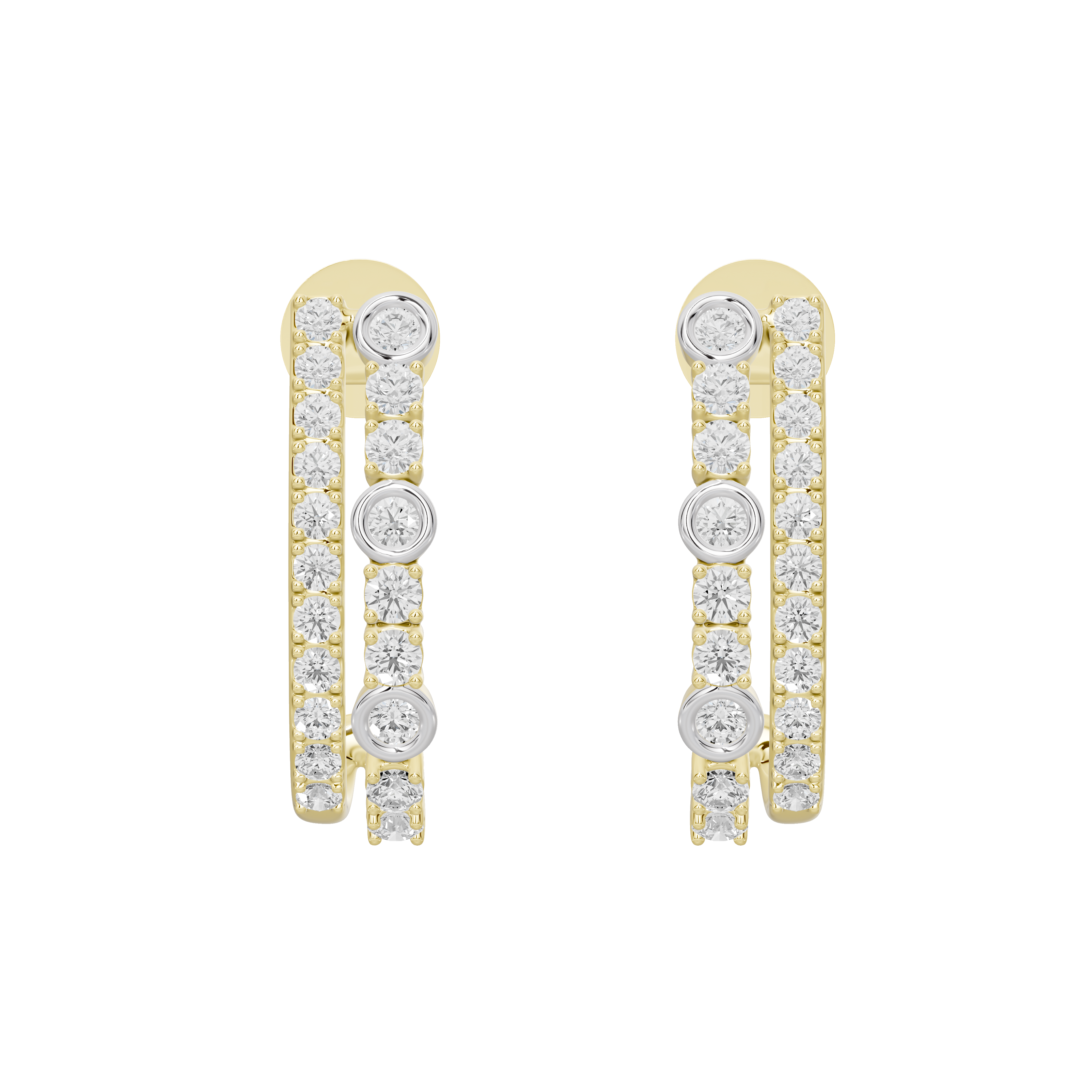 Etta Refined hoops Lab Diamond Earrings