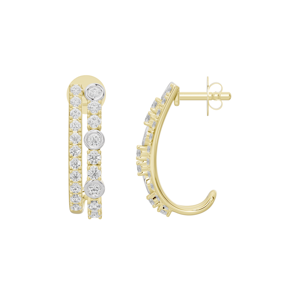 Etta Refined hoops Lab Diamond Earrings