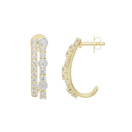 Etta Refined hoops Lab Diamond Earrings