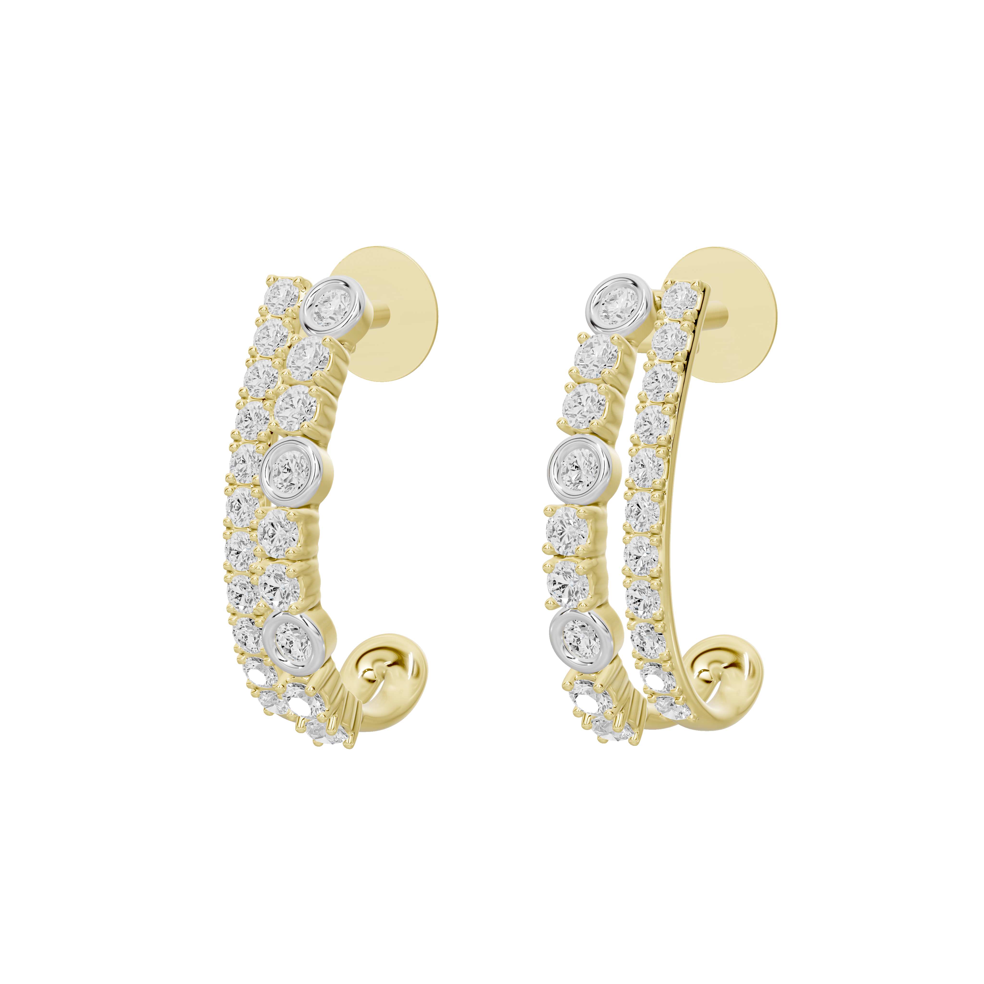 Etta Refined hoops Lab Diamond Earrings