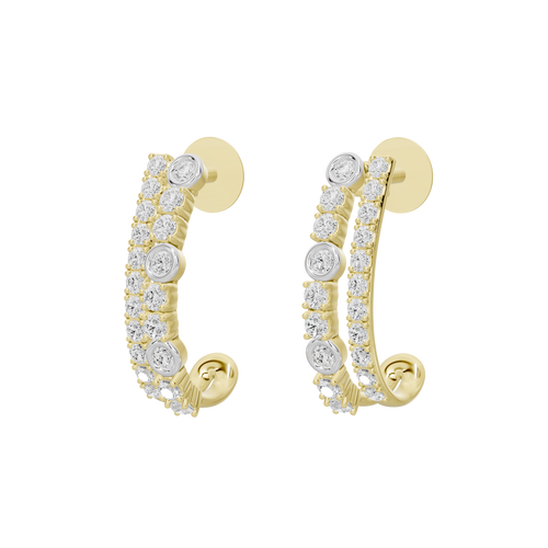 Etta Refined hoops Lab Diamond Earrings