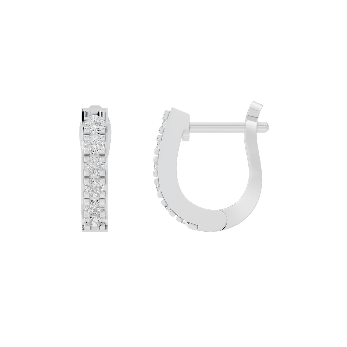 925 sterling silver lab diamond hoop earrings with pave stone detail