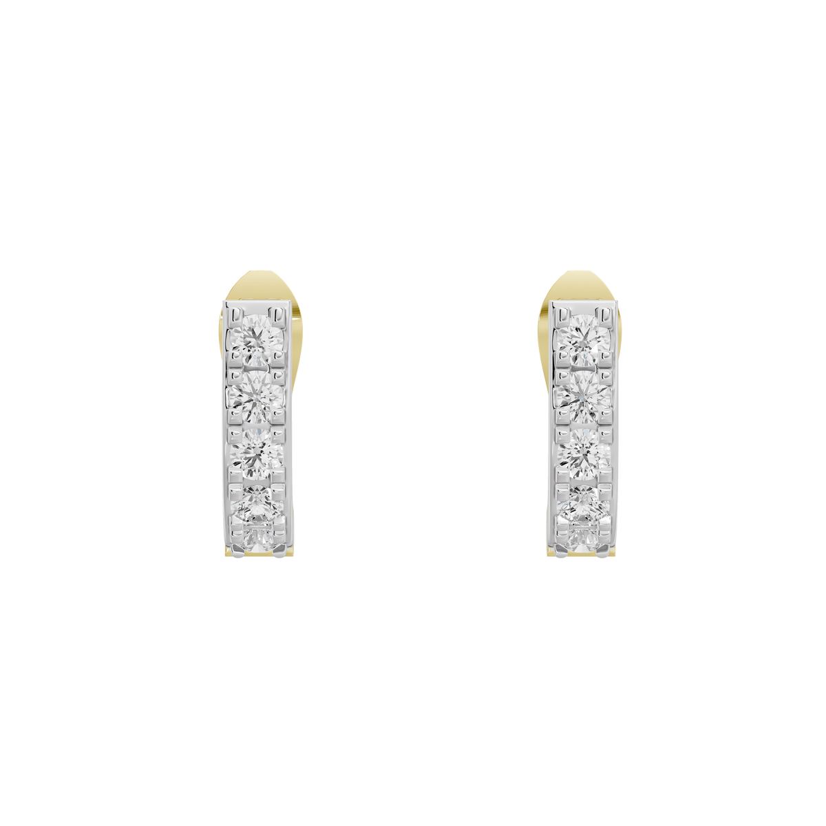Livia Curved hoop Lab Diamond Earrings