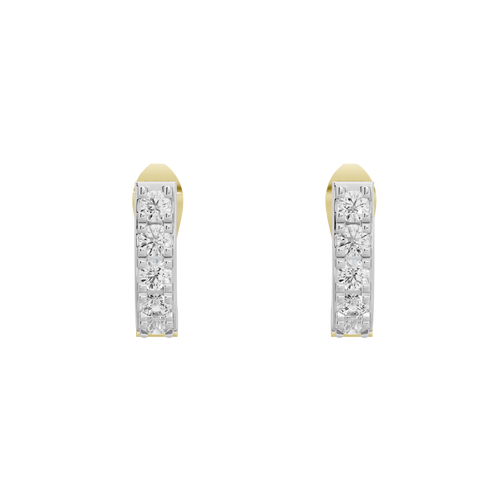 Livia Curved hoop Lab Diamond Earrings
