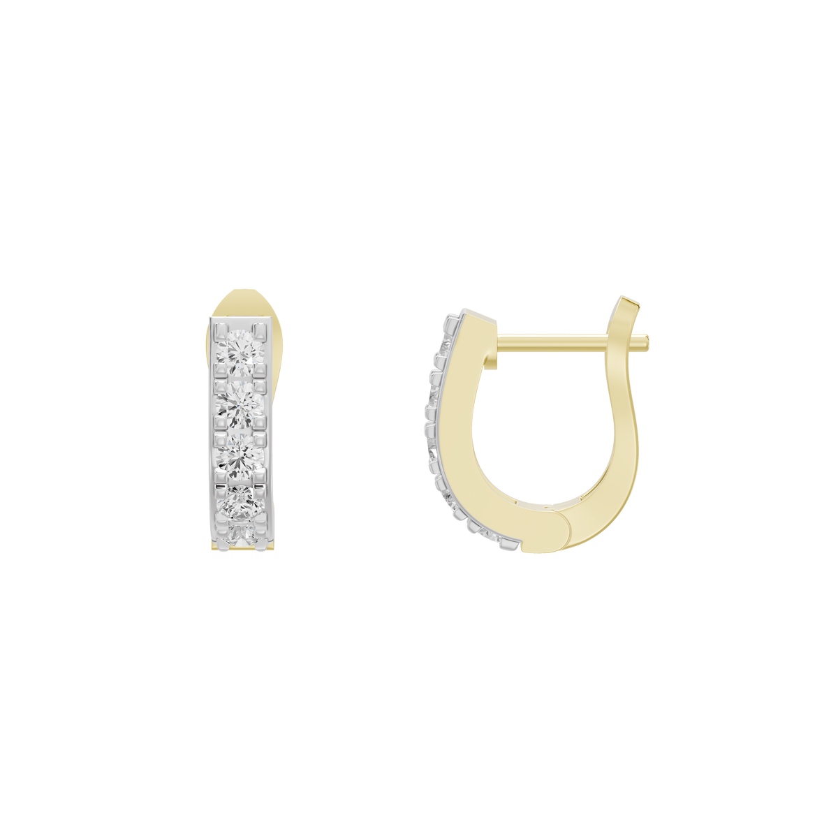 Livia Curved hoop Lab Diamond Earrings