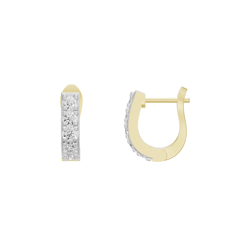 Livia Curved hoop Lab Diamond Earrings