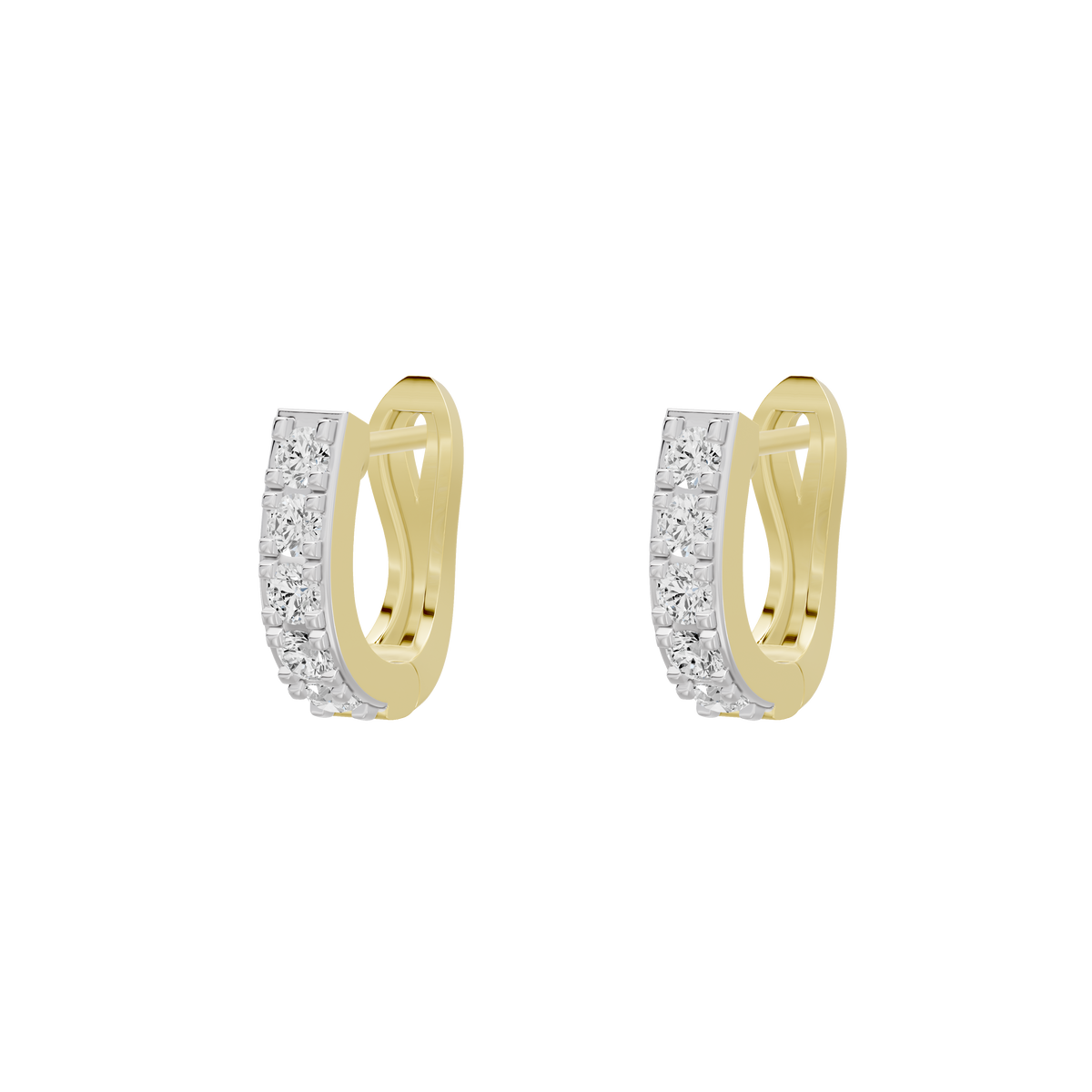 Livia Curved hoop Lab Diamond Earrings