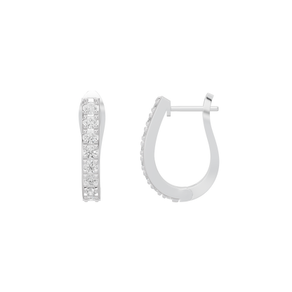 Sorae hoop earrings in 925 sterling silver with lab diamonds