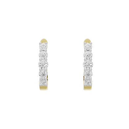 Lab diamond hoop earrings in yellow gold vermeil