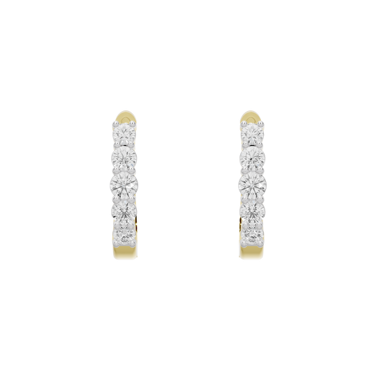 Lab diamond hoop earrings in yellow gold vermeil