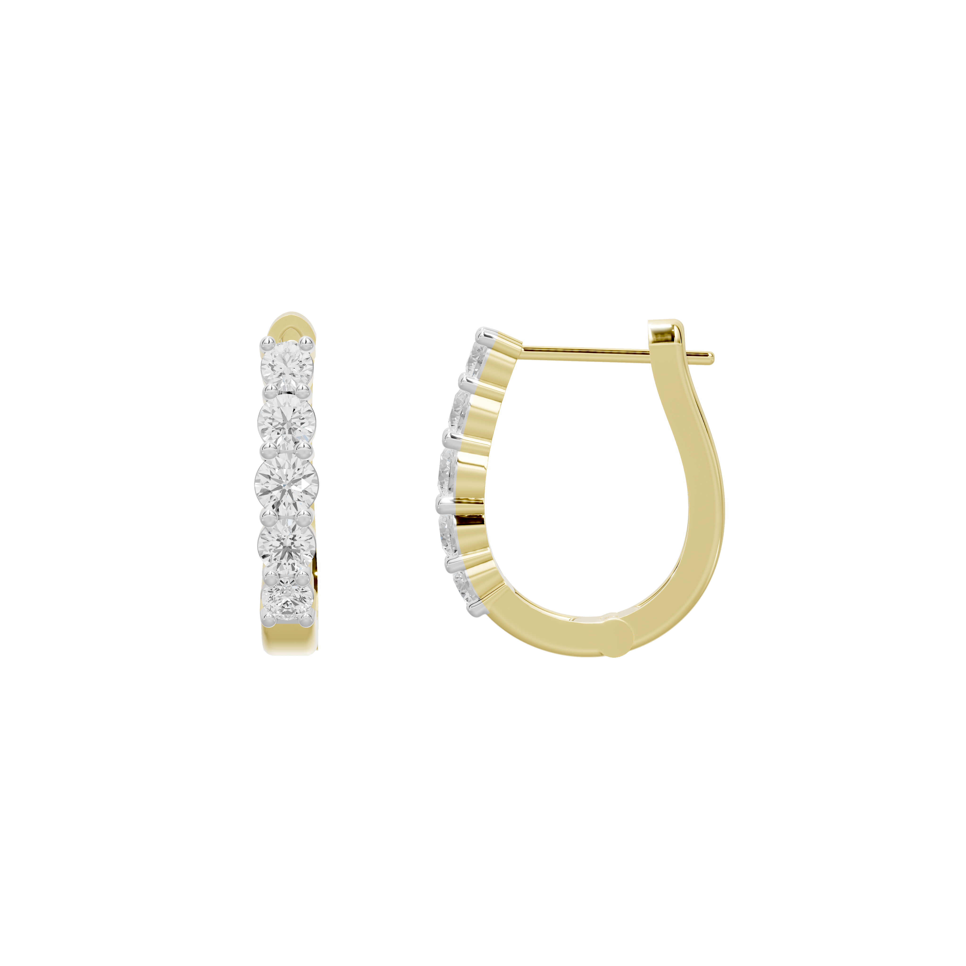 Nola Sleek hoop Lab Diamond Earrings