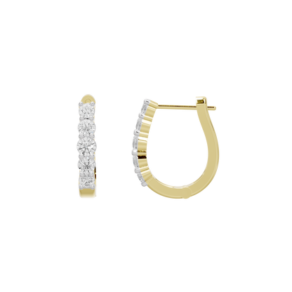 Nola sleek hoop lab diamond earrings in yellow gold vermeil