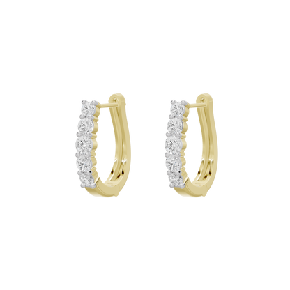 Yellow gold vermeil hoop earrings with lab diamonds