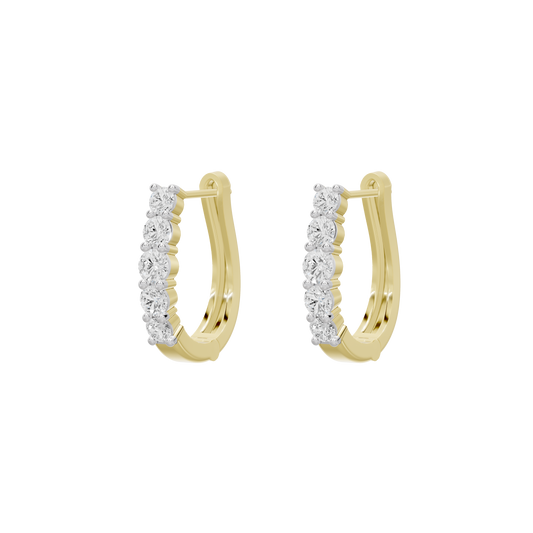 Yellow gold vermeil hoop earrings with lab diamonds