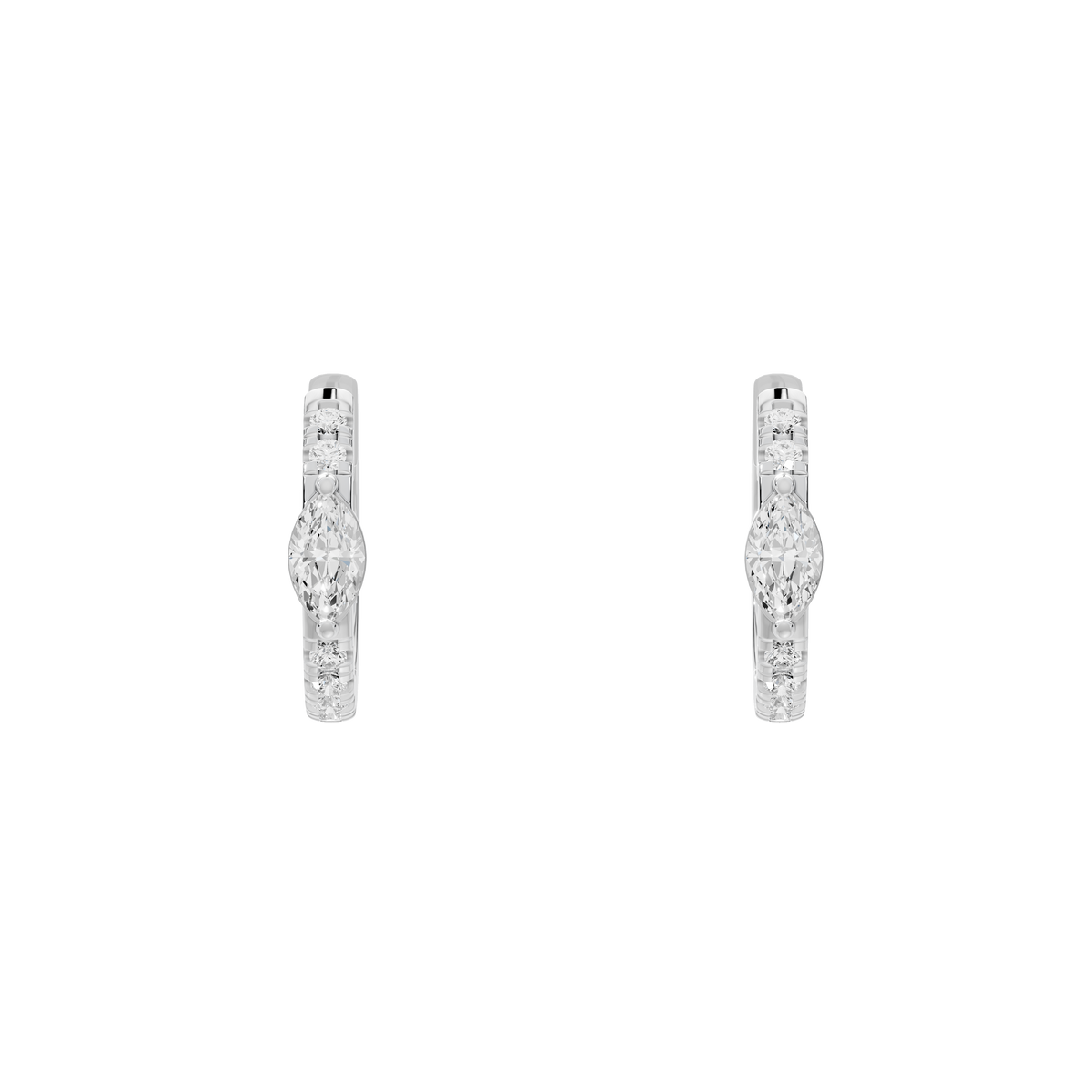 Amara hoop lab diamond earrings in 925 sterling silver pair