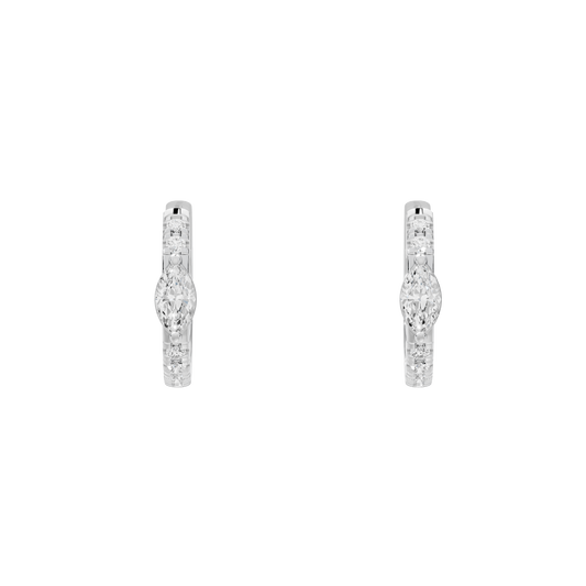 Amara hoop lab diamond earrings in 925 sterling silver pair