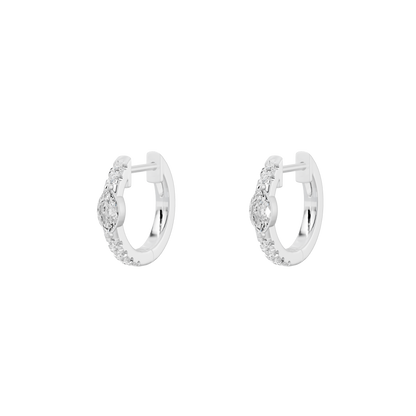 Amara hoop lab diamond earrings in sterling silver, shown as a pair