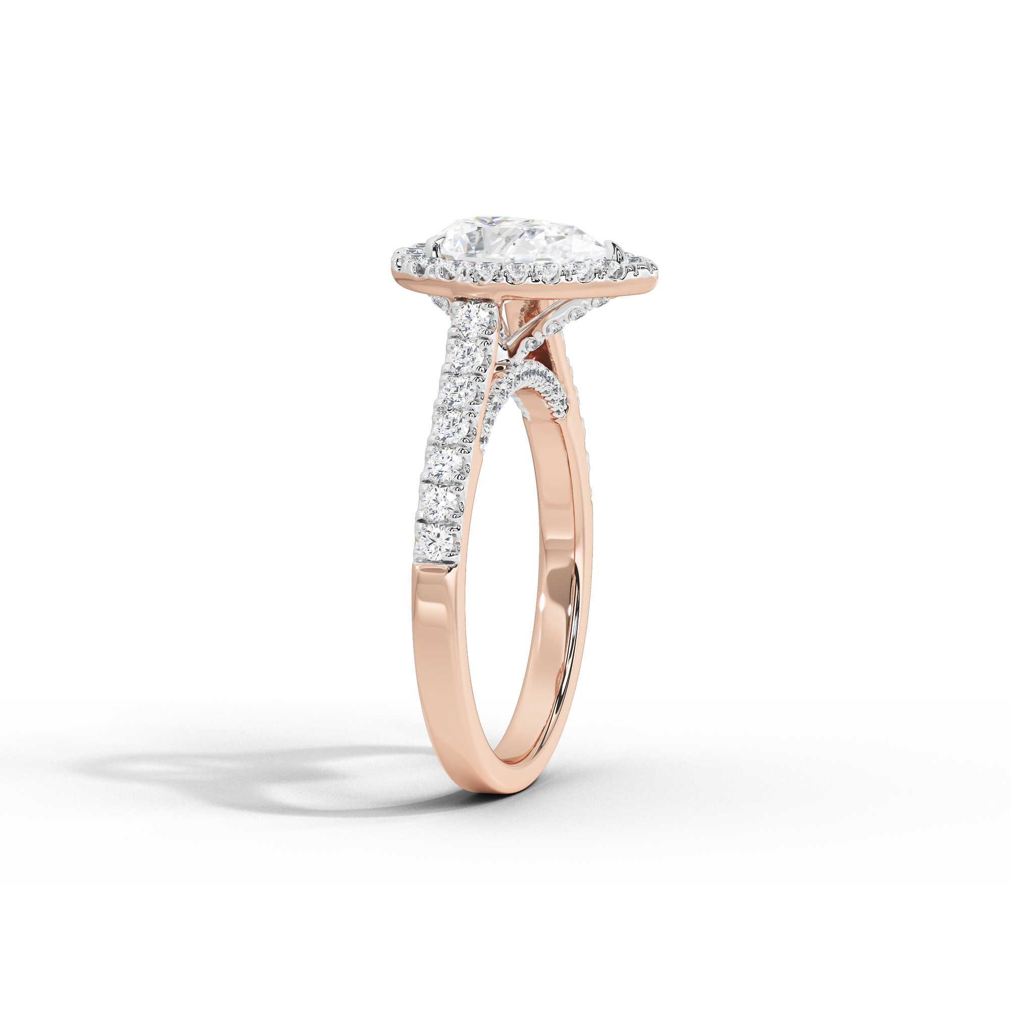 Pear Crownlight 1.748 Carat Lab Grown Diamond Ring