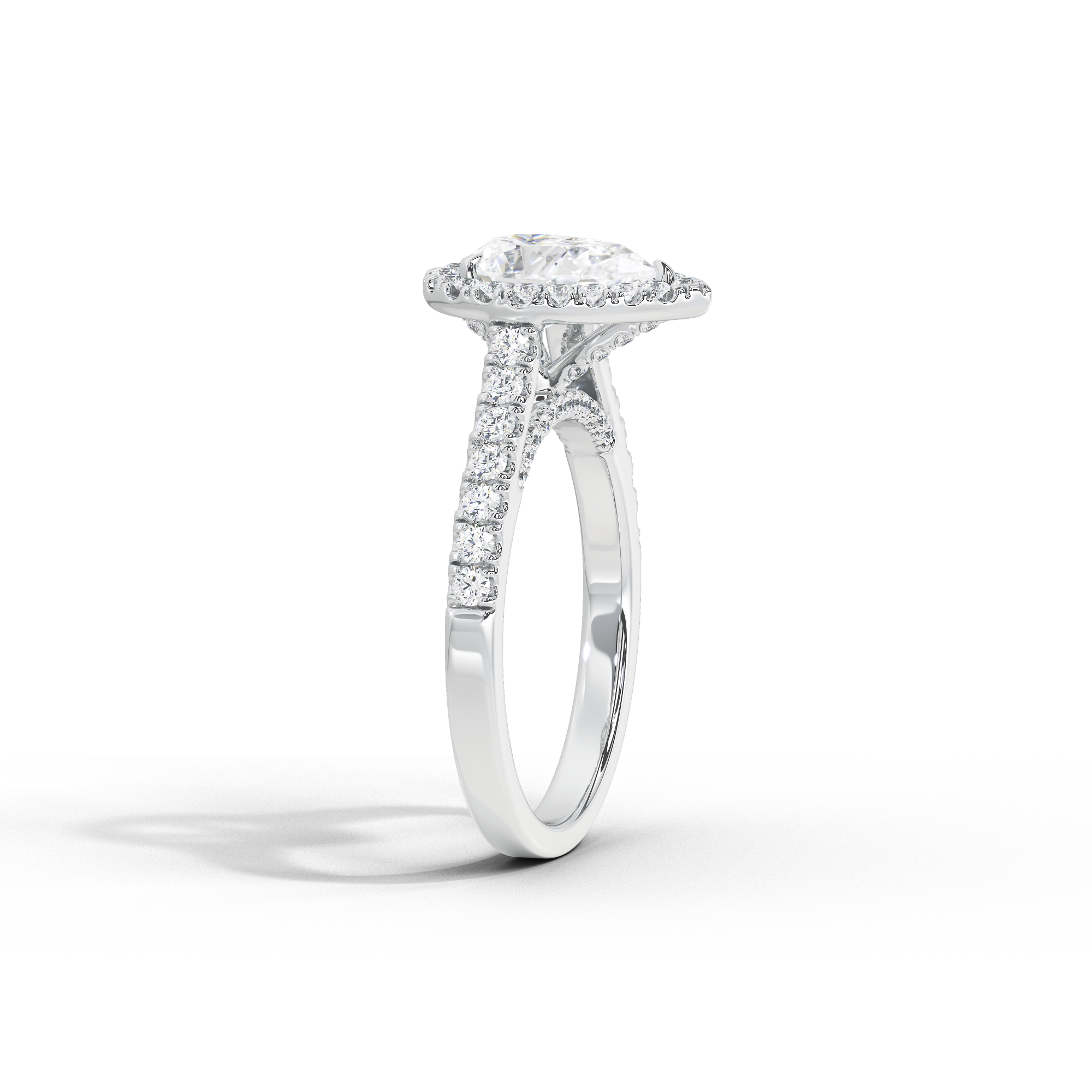 Pear Crownlight 1.748 Carat Lab Grown Diamond Ring