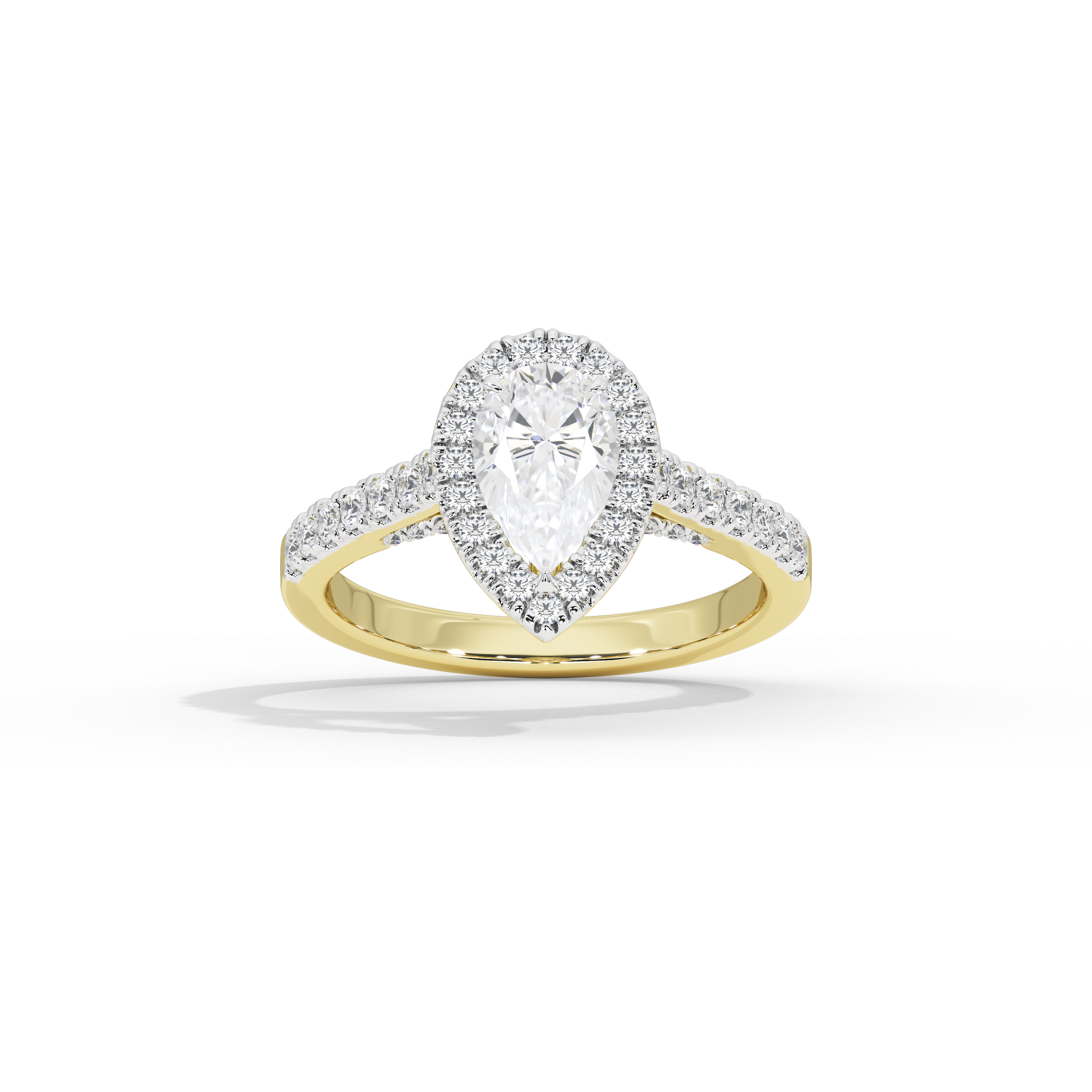 Pear Crownlight 1.748 Carat Lab Grown Diamond Ring
