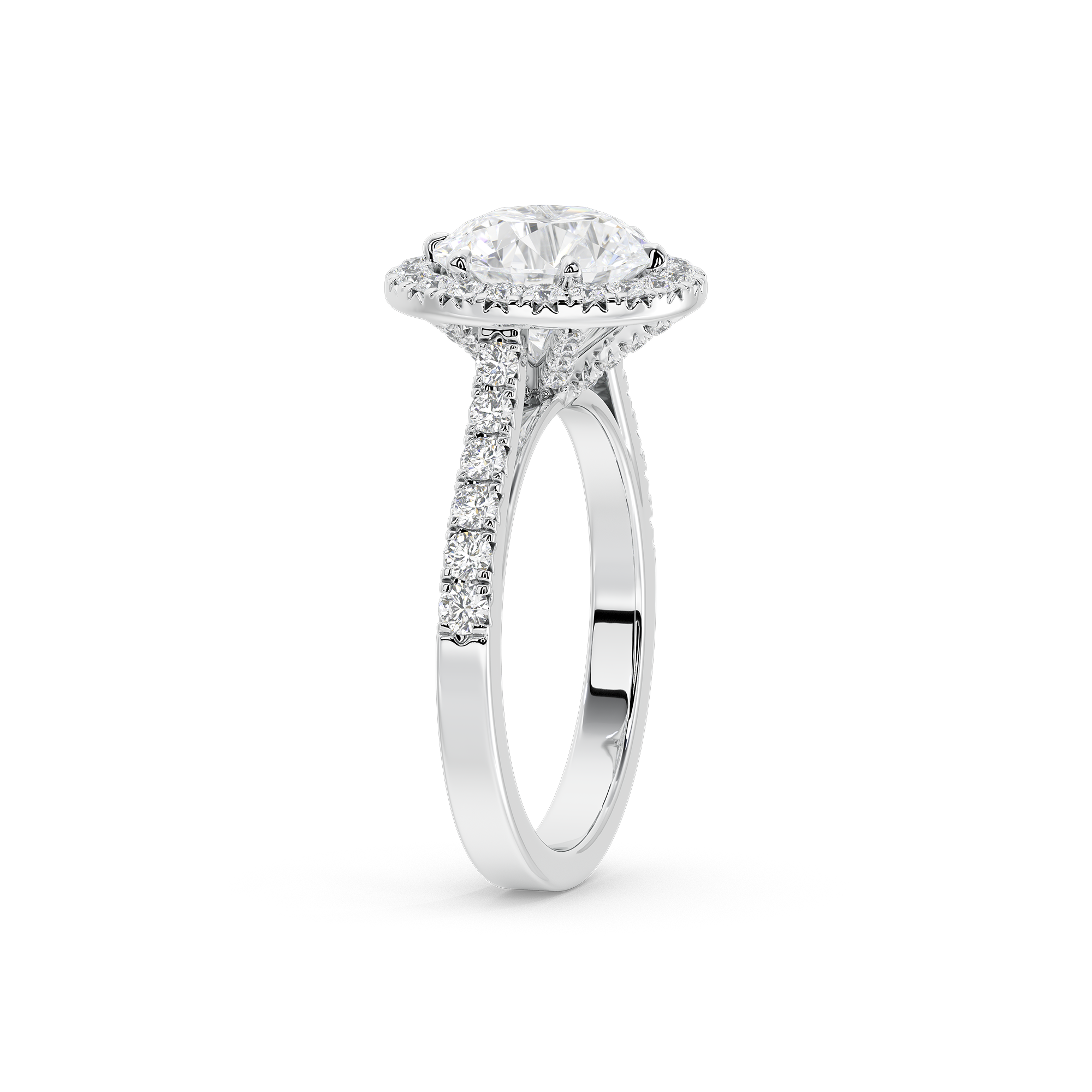 Round Crownlight 1.296 Carat Lab Grown Diamond Ring