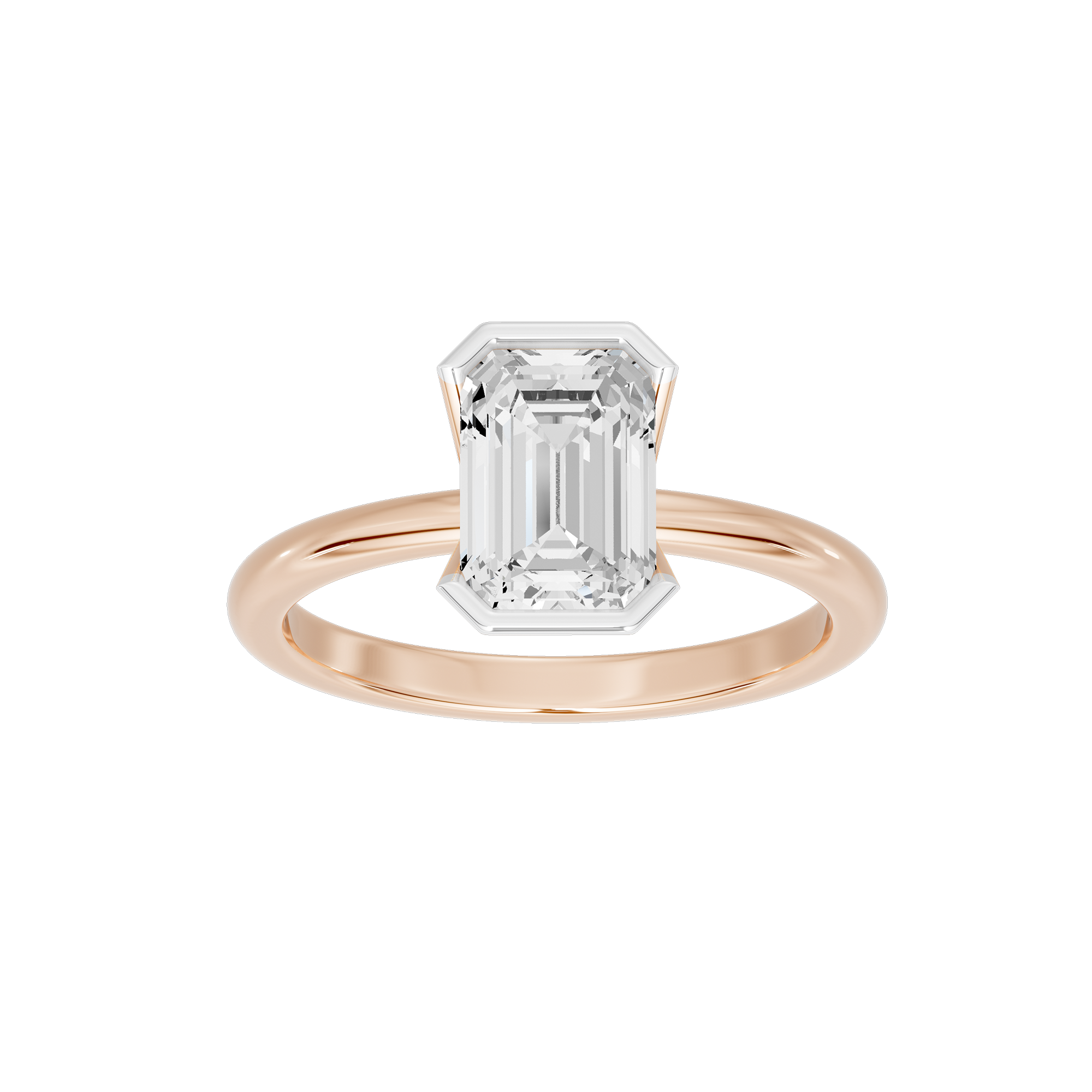 Fine Bezel Emerald Singula 2 Lab Grown Diamond Ring