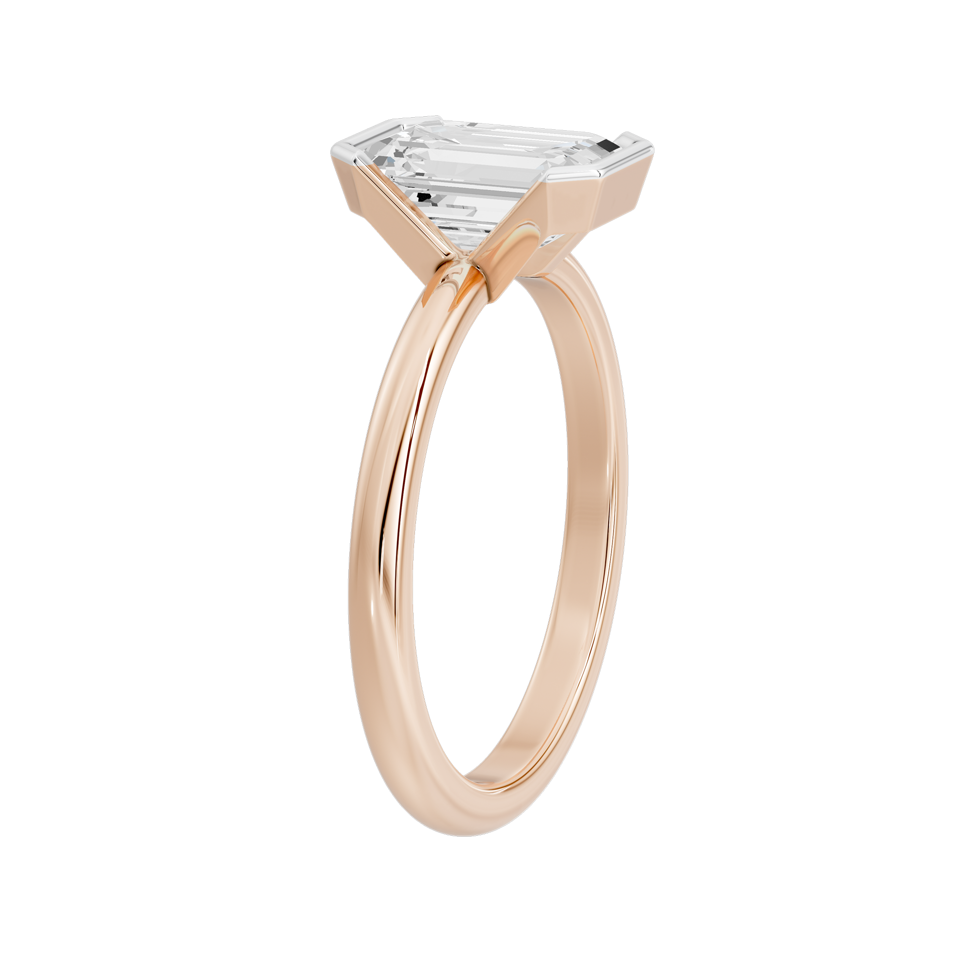Fine Bezel Emerald Singula 2 Lab Grown Diamond Ring