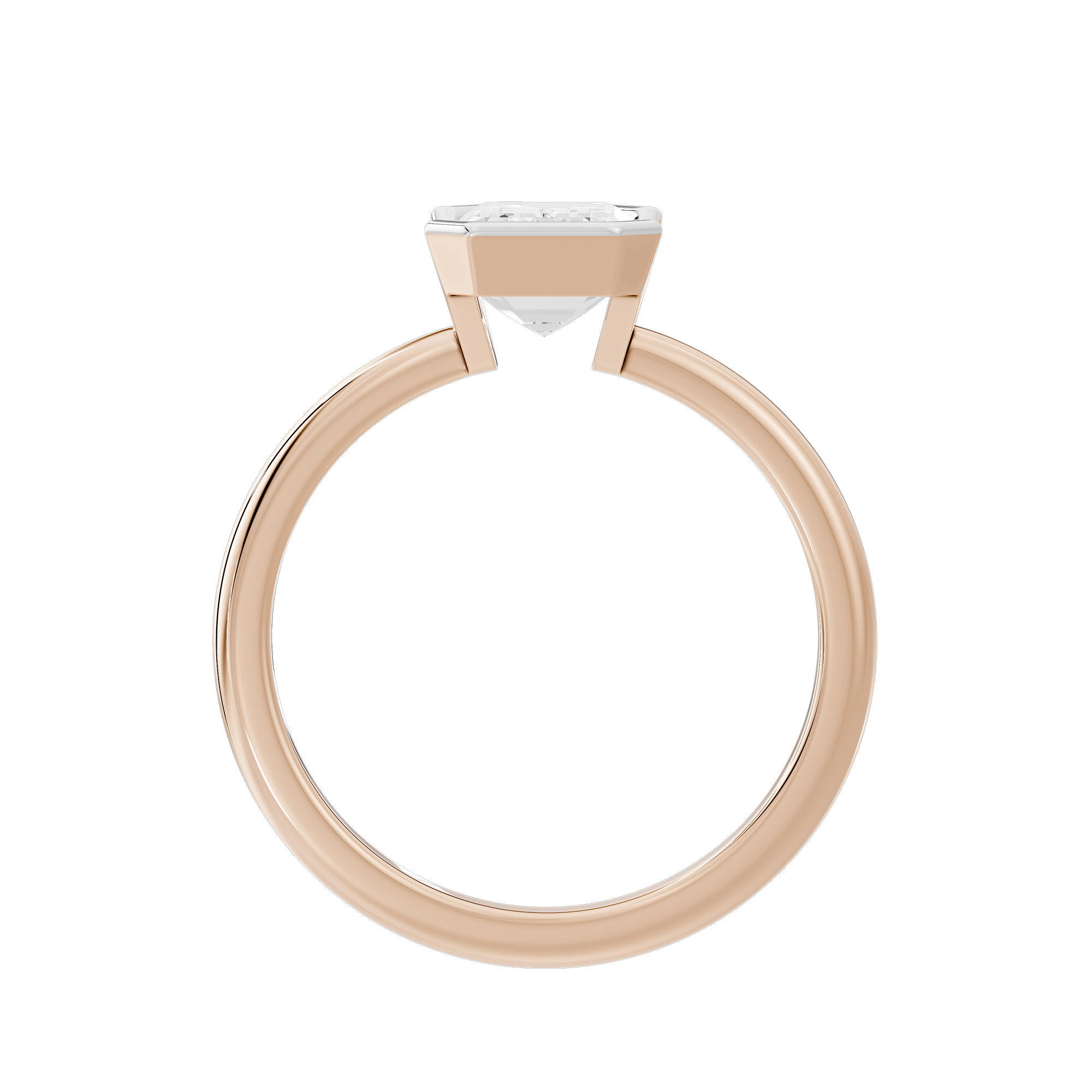 Fine Bezel Emerald Singula 2 Lab Grown Diamond Ring