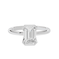 Fine Bezel Emerald Singula 2 Lab Grown Diamond Ring