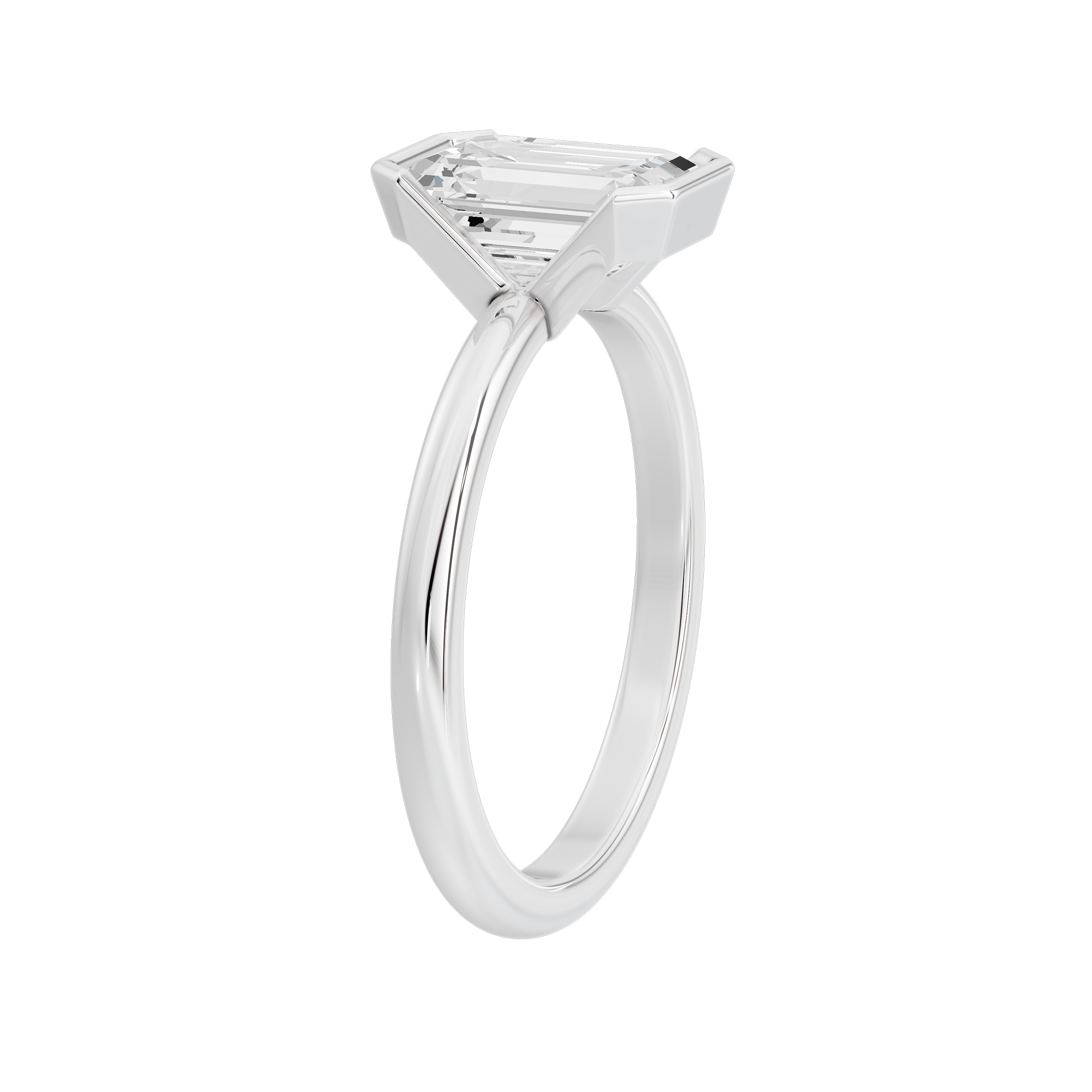 Fine Bezel Emerald Singula 2 Lab Grown Diamond Ring