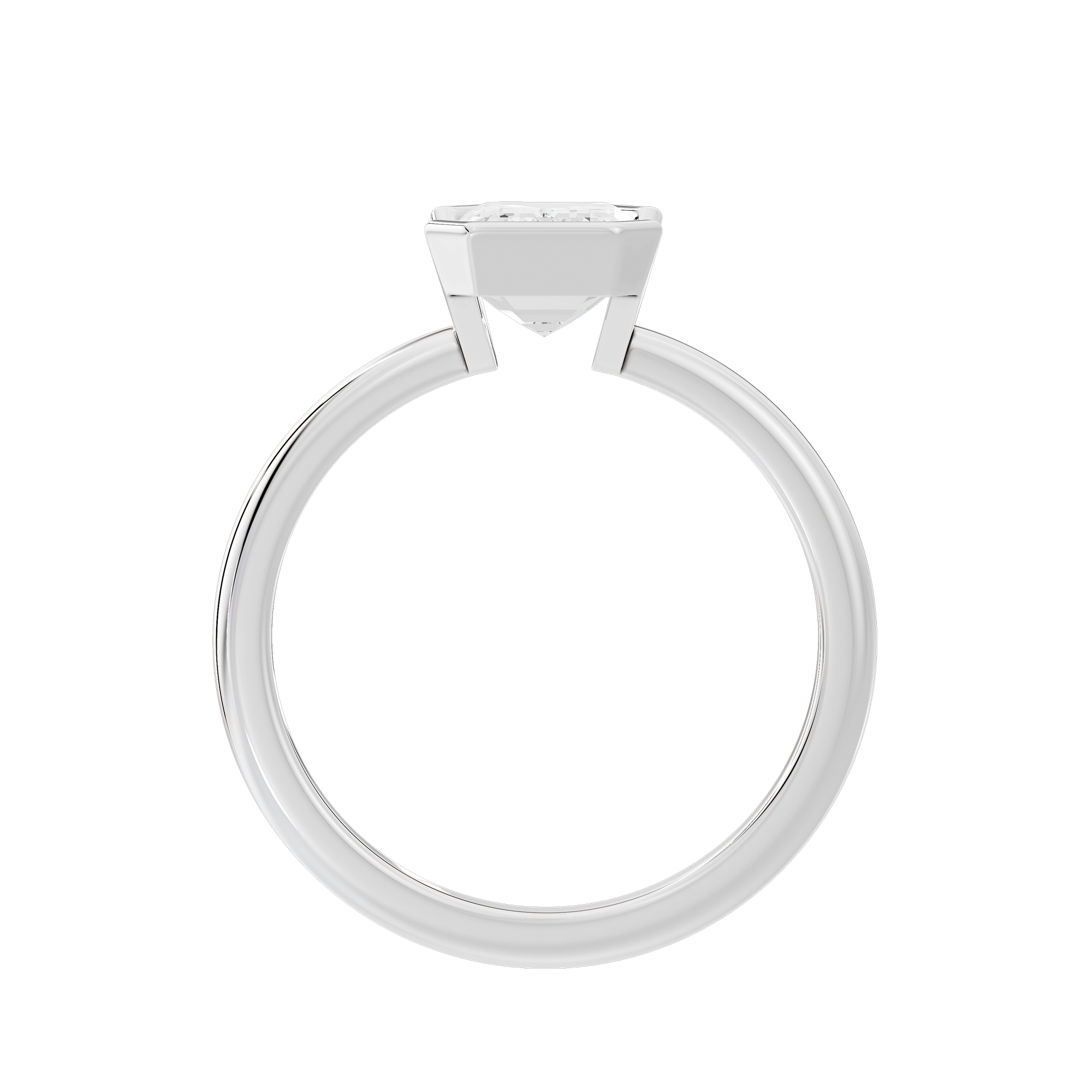 Fine Bezel Emerald Singula 2 Lab Grown Diamond Ring