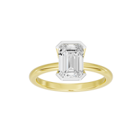 Fine Bezel Emerald Singula 2 Lab Grown Diamond Ring