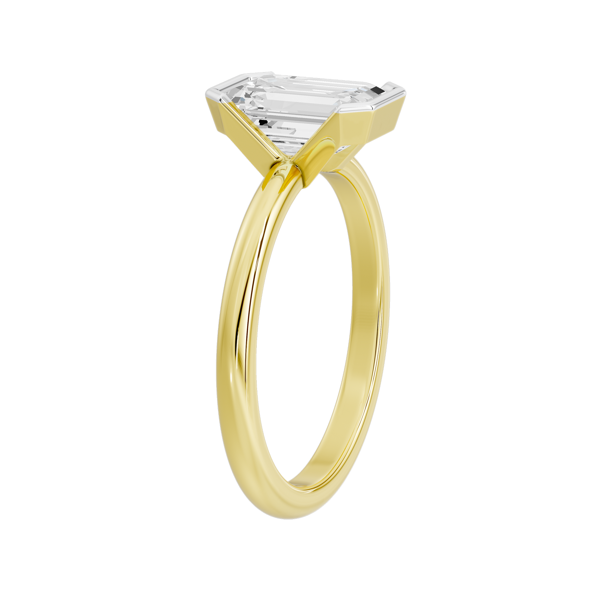 Fine Bezel Emerald Singula 2 Lab Grown Diamond Ring