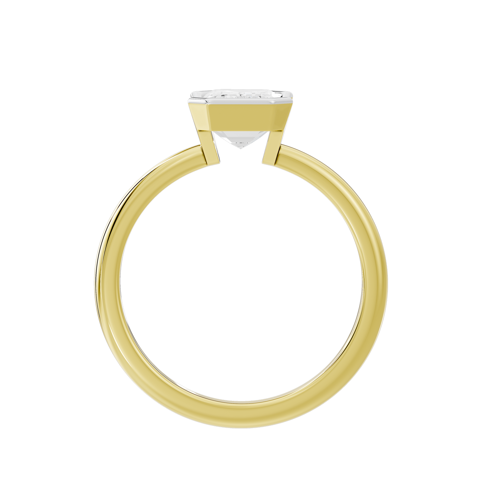 Fine Bezel Emerald Singula 2 Lab Grown Diamond Ring