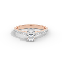Oval Studded Singula 1.055 Carat Lab Grown Diamond Ring