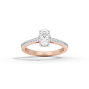 Oval Studded Singula 1.055 Carat Lab Grown Diamond Ring