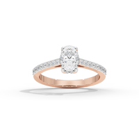 Oval Studded Singula 1.055 Carat Lab Grown Diamond Ring
