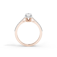Oval Studded Singula 1.055 Carat Lab Grown Diamond Ring