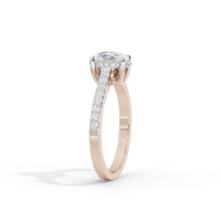 Oval Studded Singula 1.055 Carat Lab Grown Diamond Ring